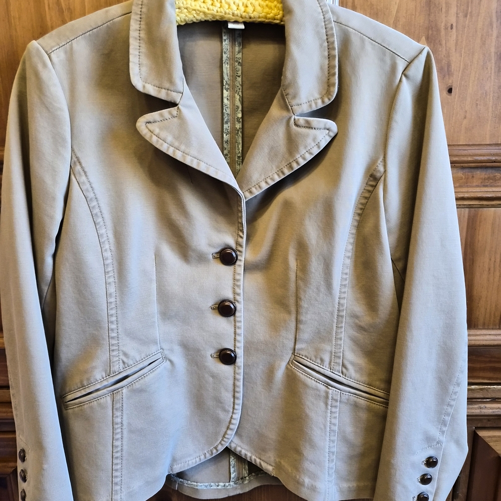 Coldwater Creek Taupe/Tan Short Blazer Jacket 12P